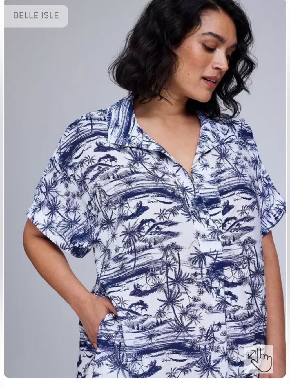 Belle Isle,Palm Resort Pocketed Dress Coastal Tropical Lounge Vacation, Size XL - Picture 5 of 7
